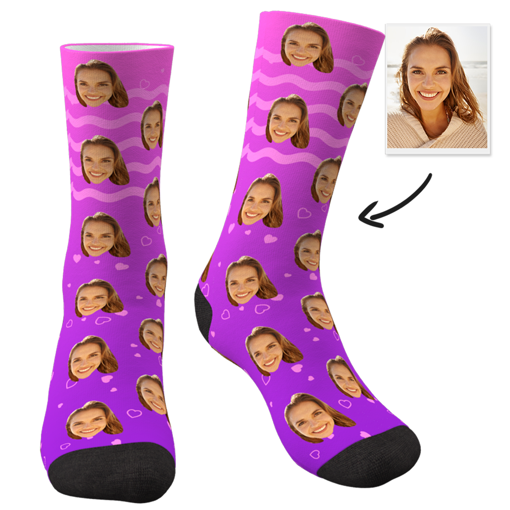Custom Photo Socks Gradient Color