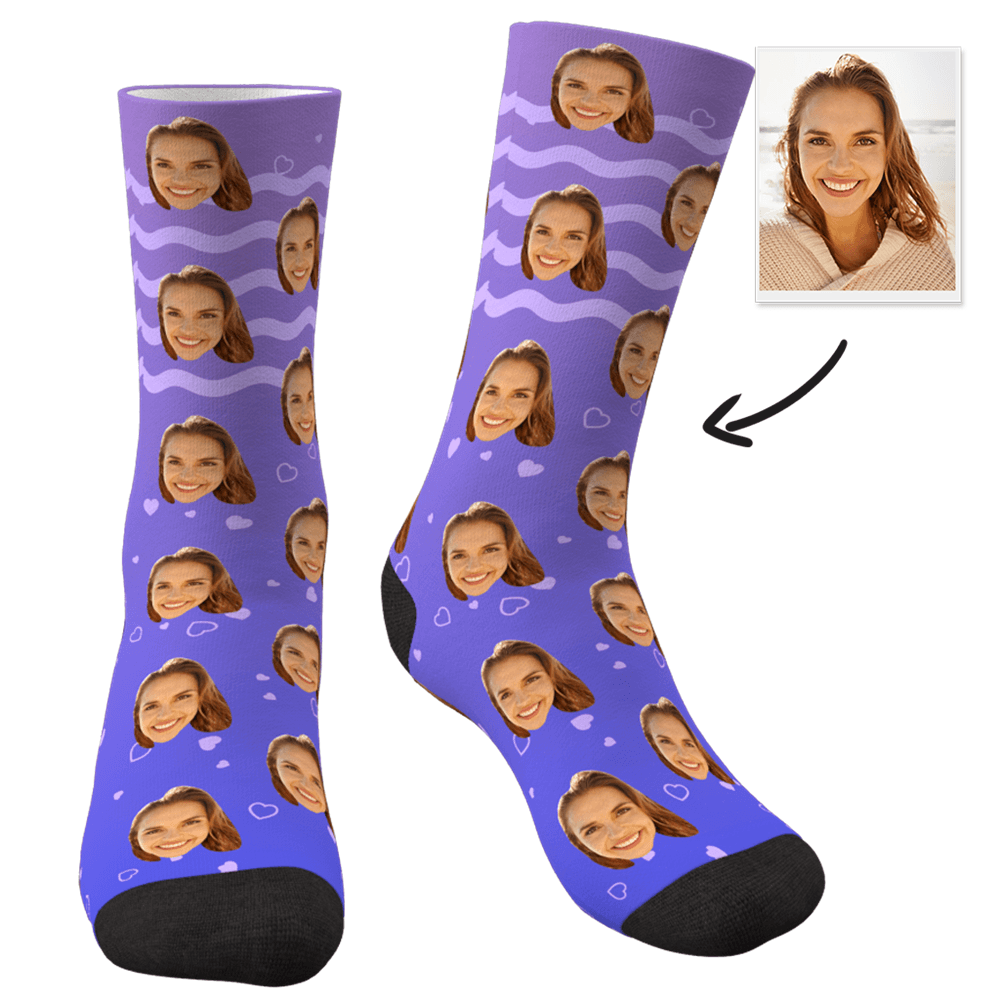 Custom Photo Socks Gradient Color