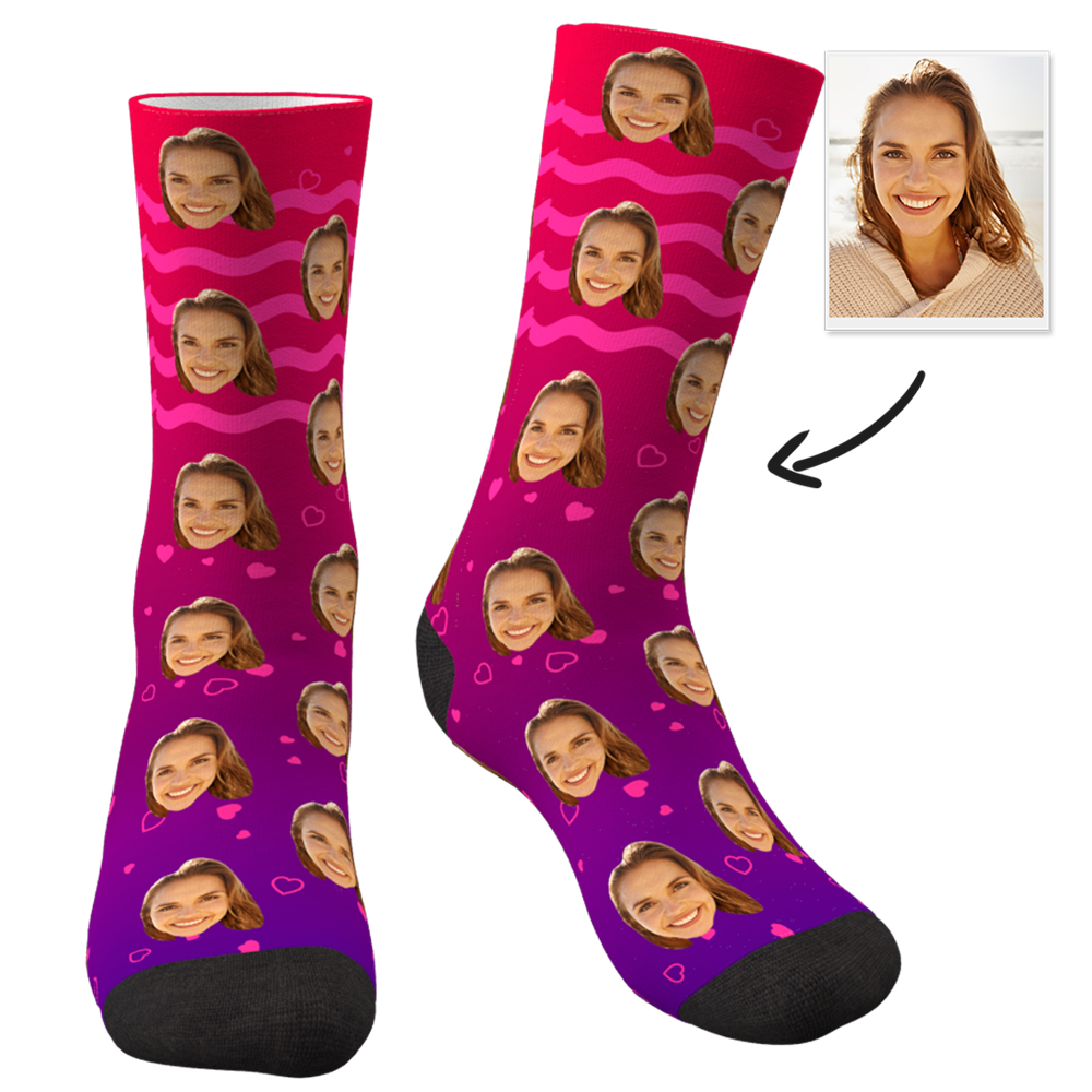 Custom Photo Socks Gradient Color