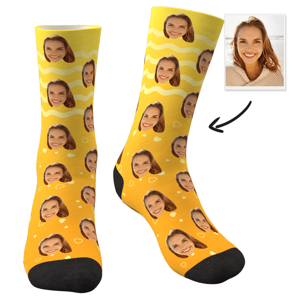 Custom Photo Socks Gradient Color