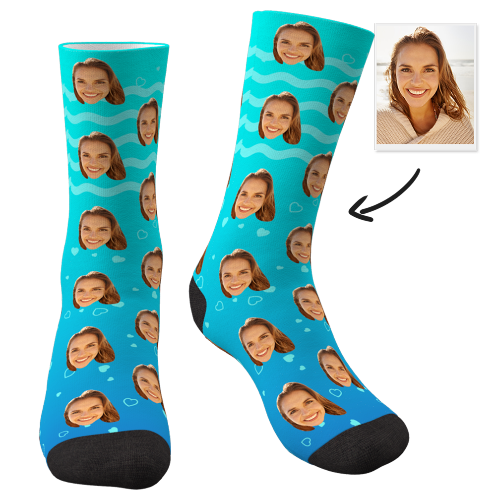 Face Socks Custom Socks Gradient Color