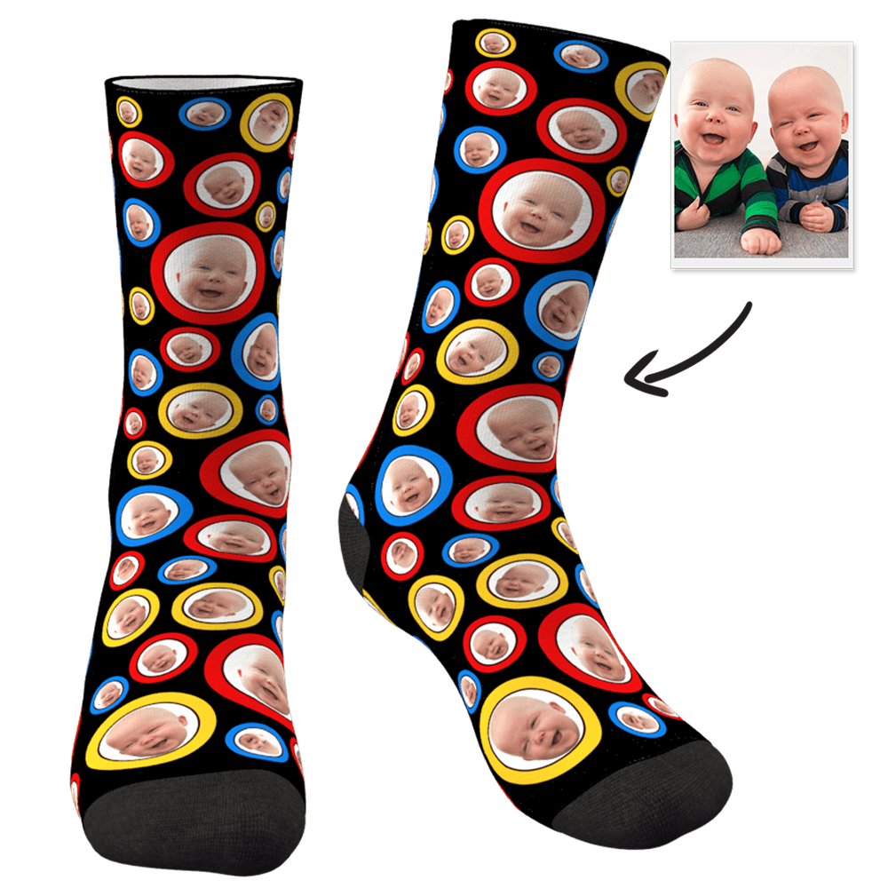 Custom Photo Socks Circle Yourself - MyPhotoSocksAU