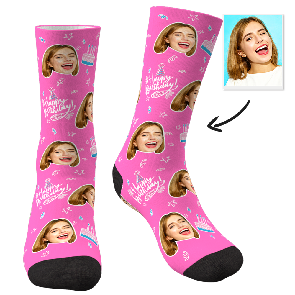 Custom Photo Socks Happy Birthday - MyPhotoSocksAU