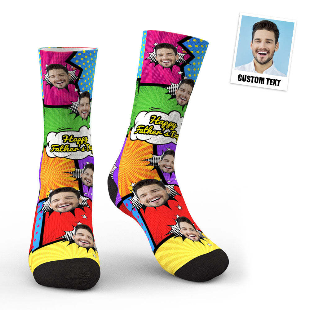 3D Preview Custom Photo Funny Comics Socks - My Photo Socks AU