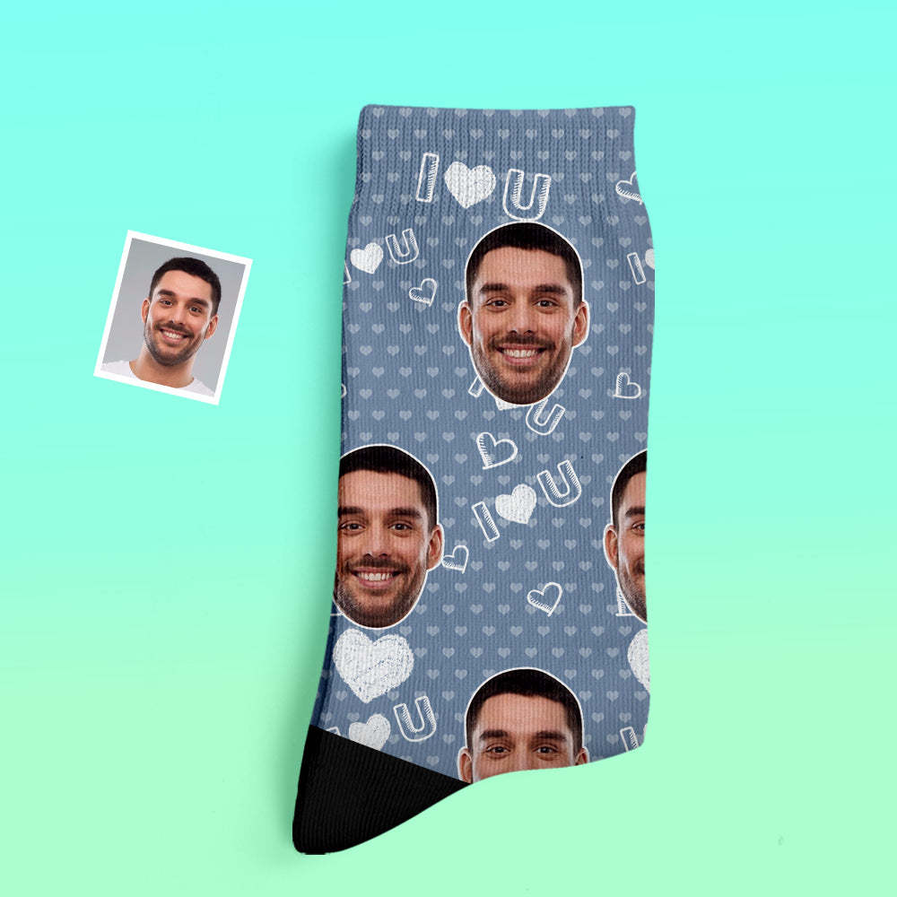 Custom Thick Socks Photo 3D Digital Printed Socks Autumn Winter Warm Socks I Love U Socks - My Photo Socks AU