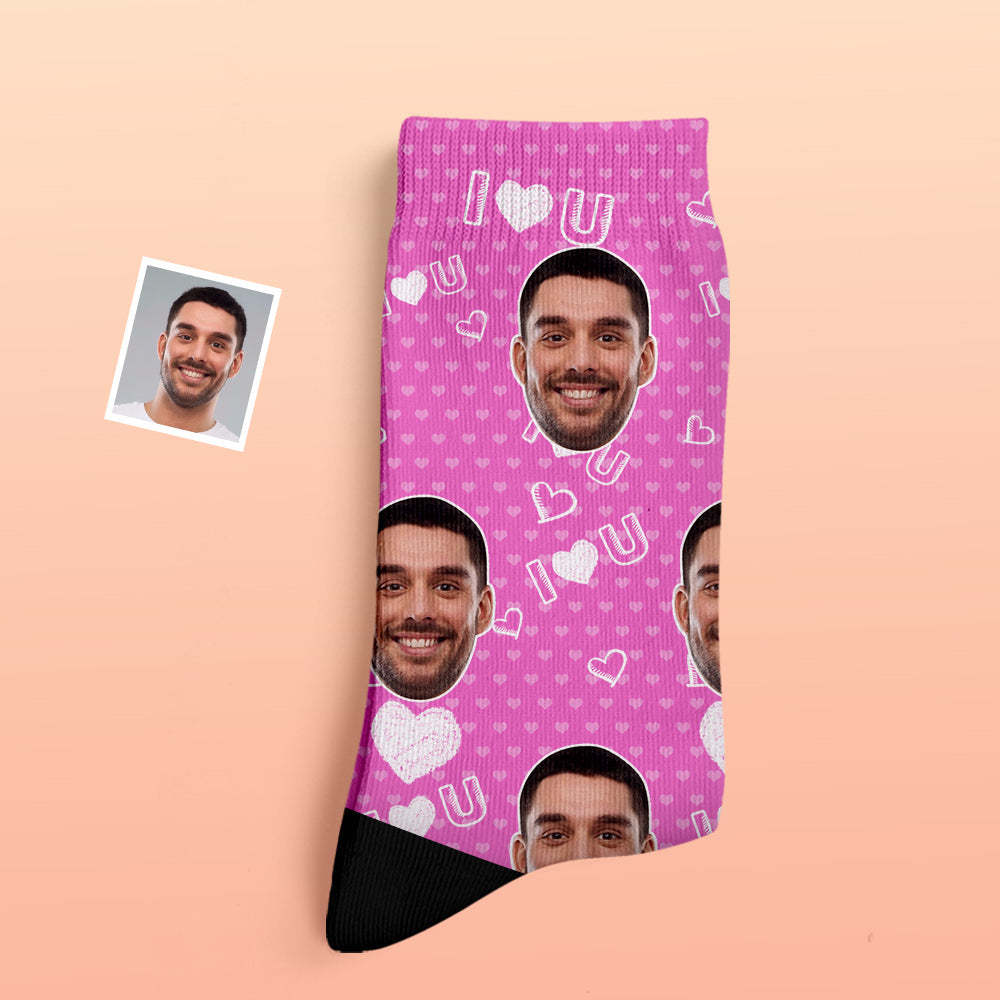 Custom Thick Socks Photo 3D Digital Printed Socks Autumn Winter Warm Socks I Love U Socks - My Photo Socks AU
