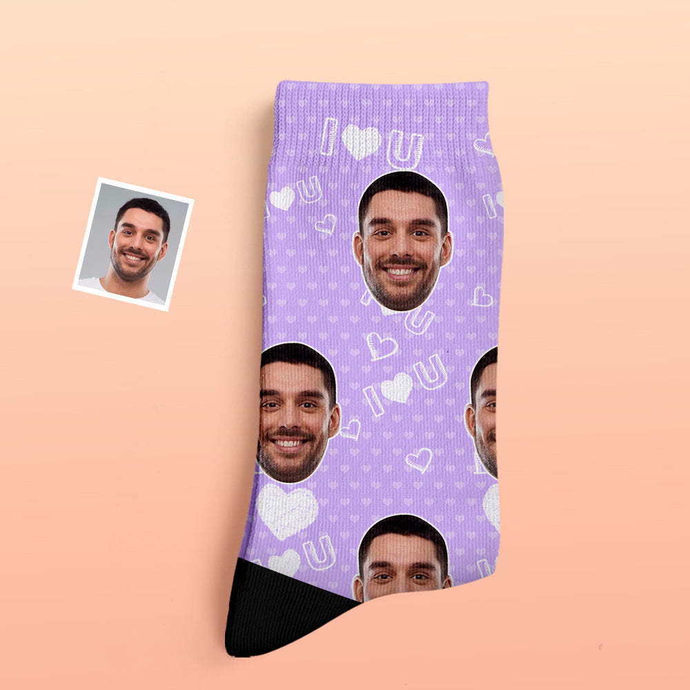 Custom Thick Socks Photo 3D Digital Printed Socks Autumn Winter Warm Socks I Love U Socks - My Photo Socks AU