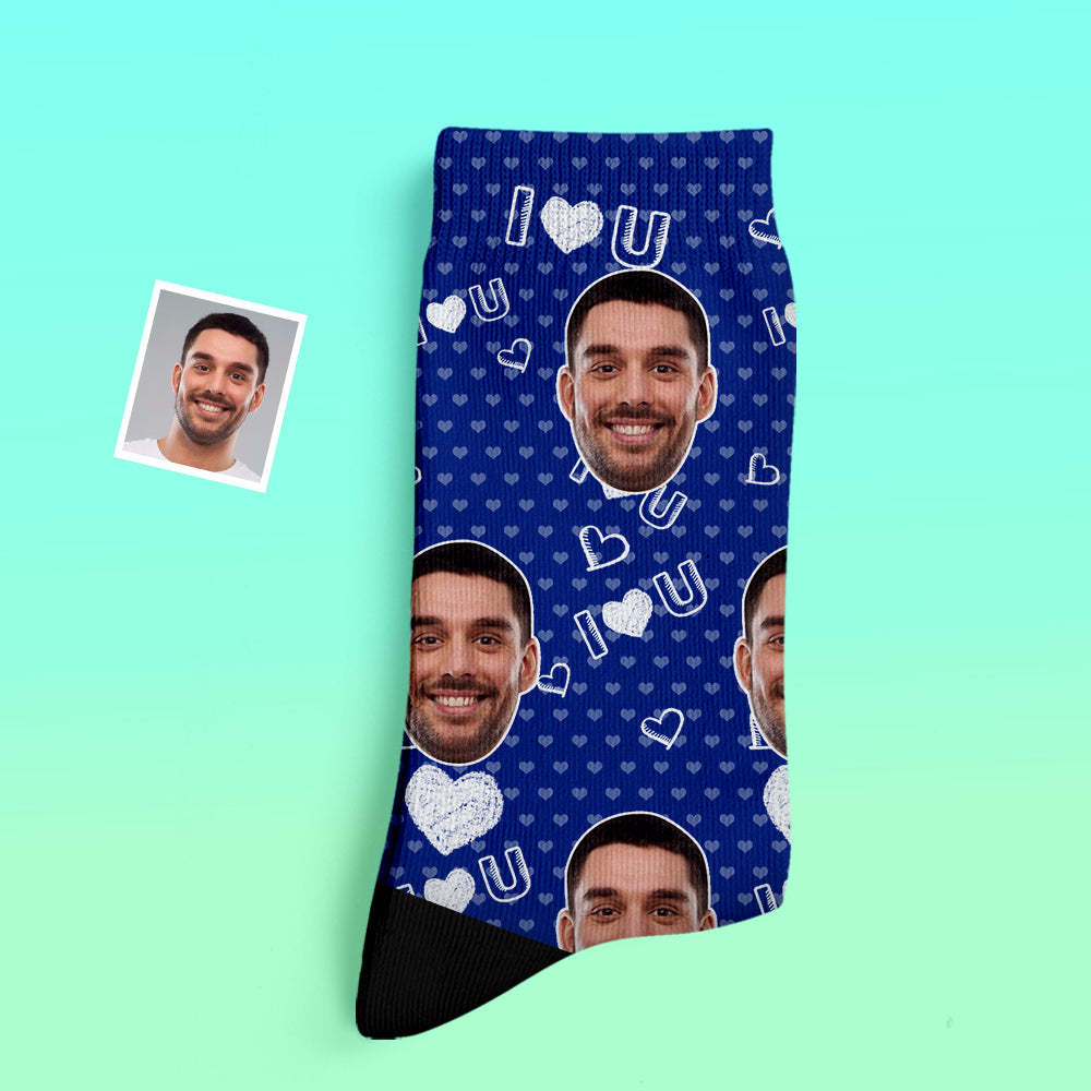 Custom Thick Socks Photo 3D Digital Printed Socks Autumn Winter Warm Socks I Love U Socks - My Photo Socks AU