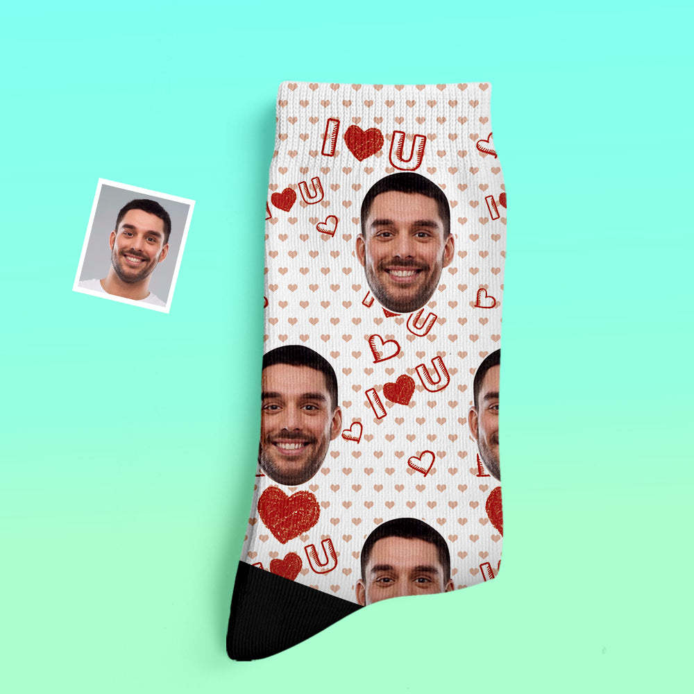 Custom Thick Socks Photo 3D Digital Printed Socks Autumn Winter Warm Socks I Love U Socks - My Photo Socks AU