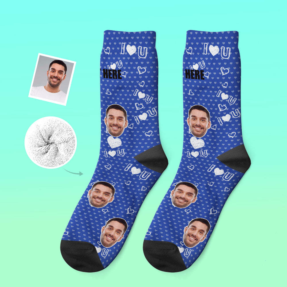 Custom Thick Socks Photo 3D Digital Printed Socks Autumn Winter Warm Socks I Love U Socks - My Photo Socks AU