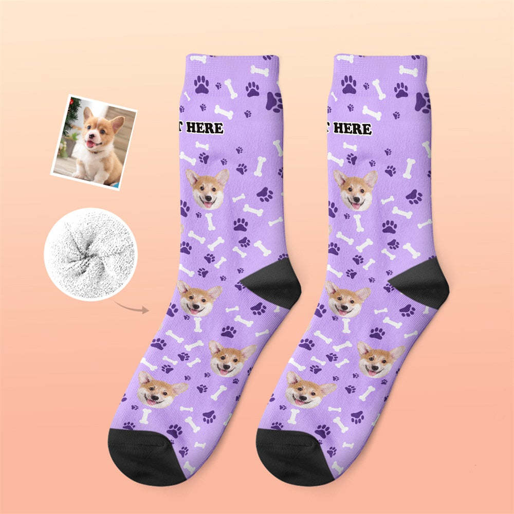 Custom Thick Socks Photo 3D Digital Printed Socks Autumn Winter Warm Socks Dog - My Photo Socks AU