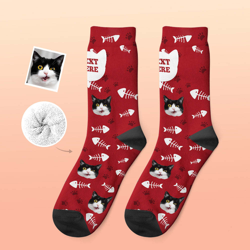 Custom Thick Socks Photo 3D Digital Printed Socks Autumn Winter Warm Socks Cat - My Photo Socks AU