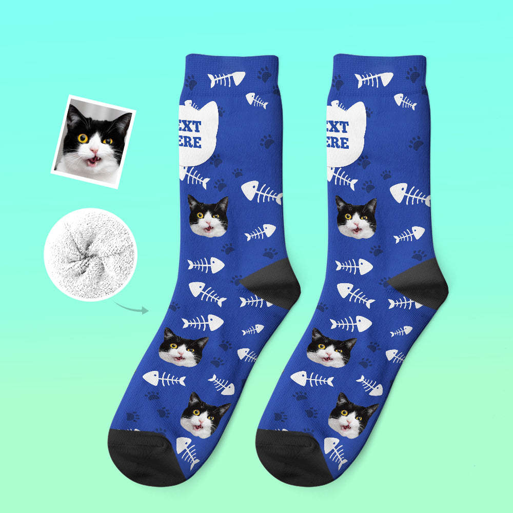 Custom Thick Socks Photo 3D Digital Printed Socks Autumn Winter Warm Socks Cat - My Photo Socks AU