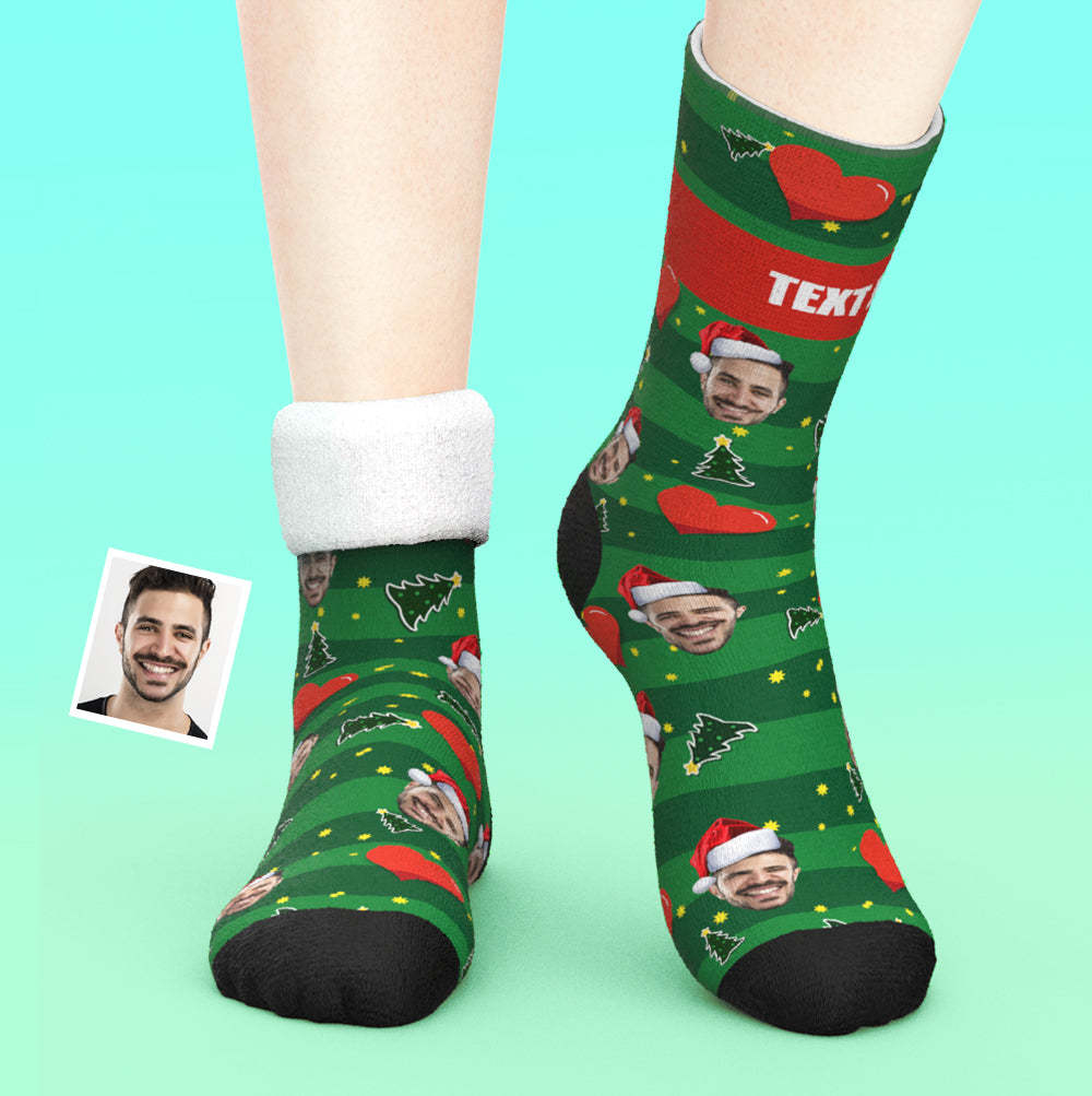 Custom Thick Socks Photo 3D Digital Printed Socks Autumn Winter Warm Socks Heart Christmas Gift - My Photo Socks AU