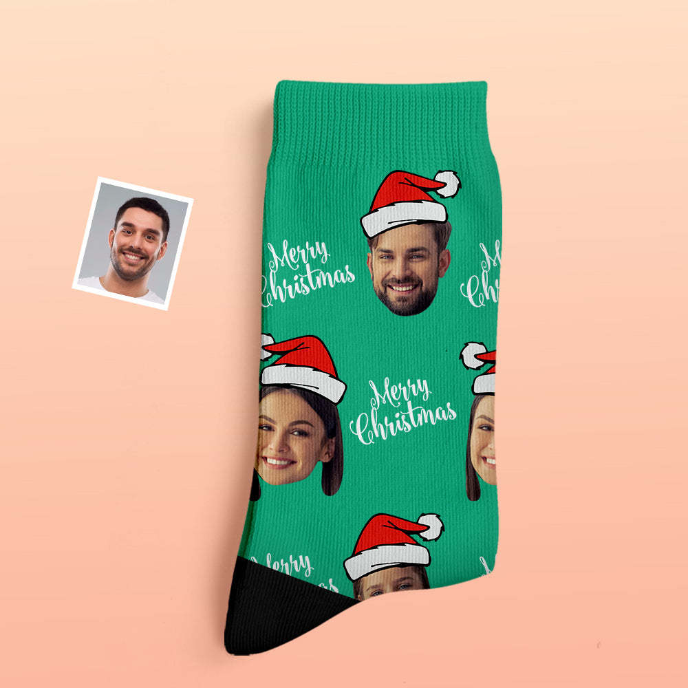 Custom Thick Socks Photo 3D Digital Printed Socks Autumn Winter Warm Socks Merry Christmas - My Photo Socks AU