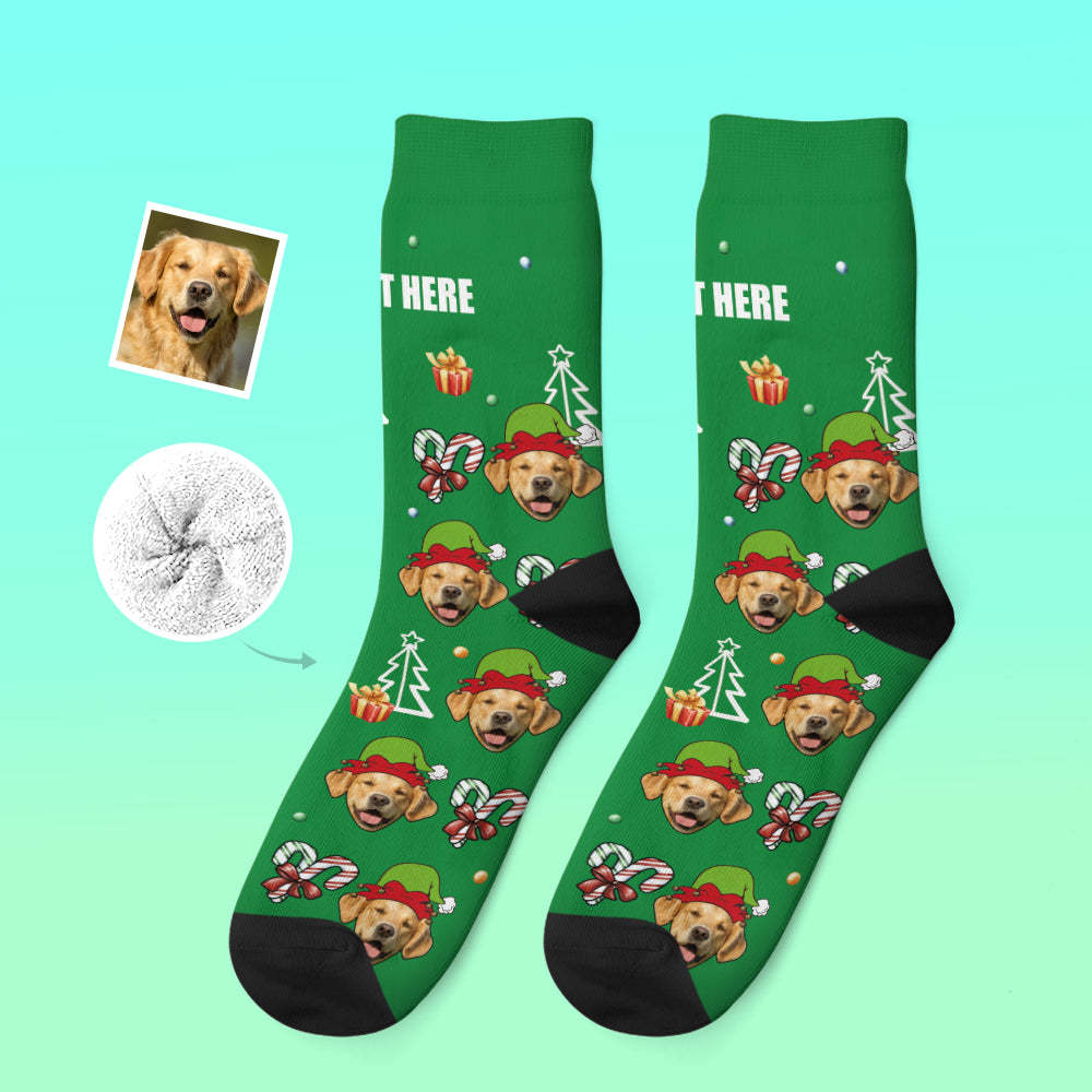 Custom Thick Socks Photo 3D Digital Printed Socks Autumn Winter Warm Socks Christmas Gift For Pet Lover - My Photo Socks AU