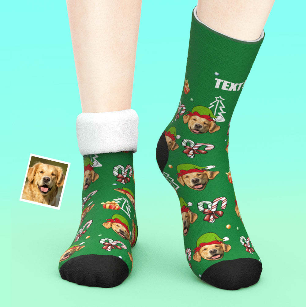 Custom Thick Socks Photo 3D Digital Printed Socks Autumn Winter Warm Socks Christmas Gift For Pet Lover - My Photo Socks AU