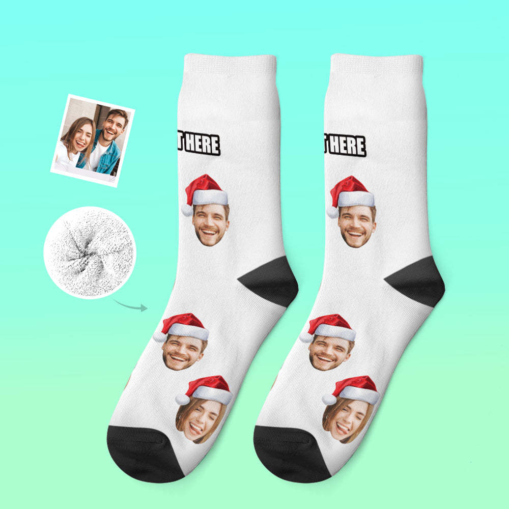 Custom Thick Socks Photo 3D Digital Printed Socks Autumn Winter Warm Socks Wear Santa Hat - My Photo Socks AU