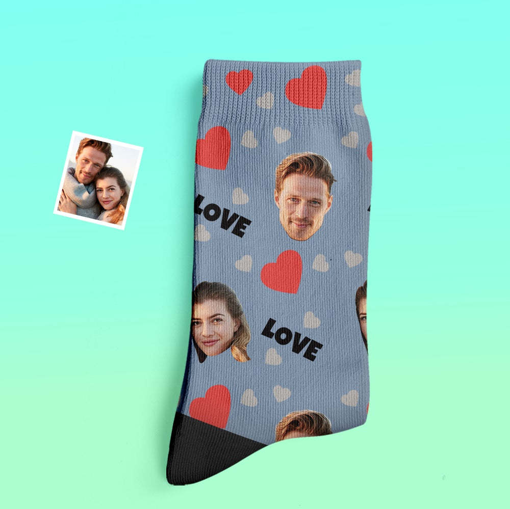 Custom Thick Socks Photo 3D Digital Printed Socks Autumn Winter Warm Socks For Love - My Photo Socks AU