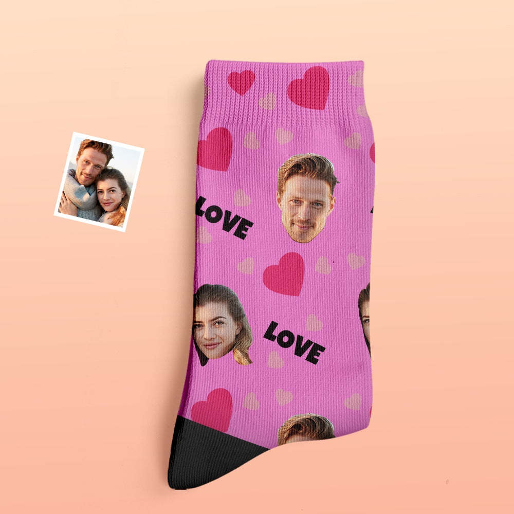 Custom Thick Socks Photo 3D Digital Printed Socks Autumn Winter Warm Socks For Love - My Photo Socks AU