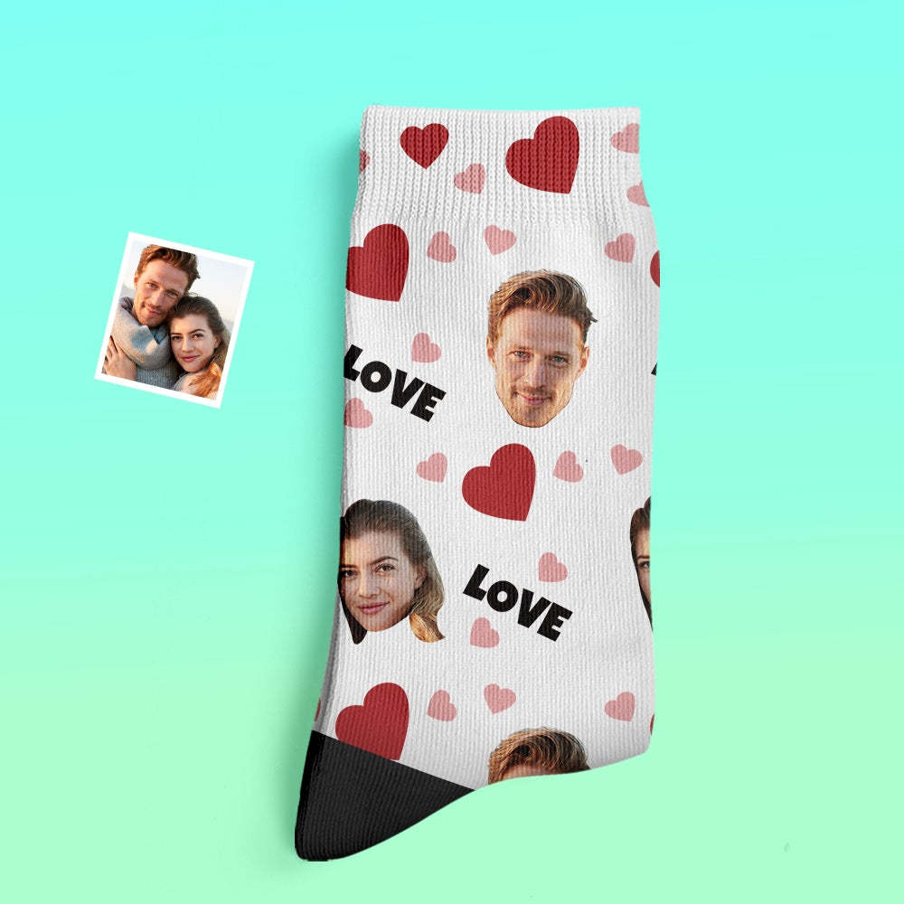 Custom Thick Socks Photo 3D Digital Printed Socks Autumn Winter Warm Socks For Love - My Photo Socks AU