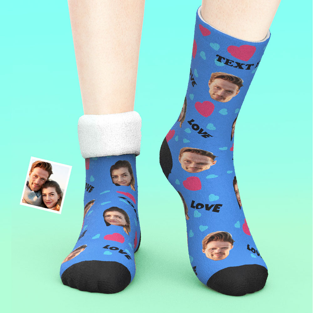 Custom Thick Socks Photo 3D Digital Printed Socks Autumn Winter Warm Socks For Love - My Photo Socks AU