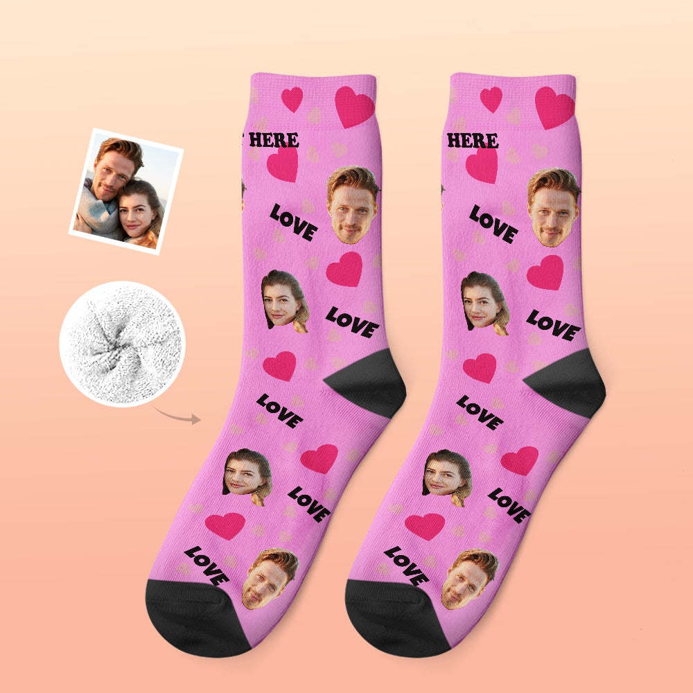 Custom Thick Socks Photo 3D Digital Printed Socks Autumn Winter Warm Socks For Love - My Photo Socks AU