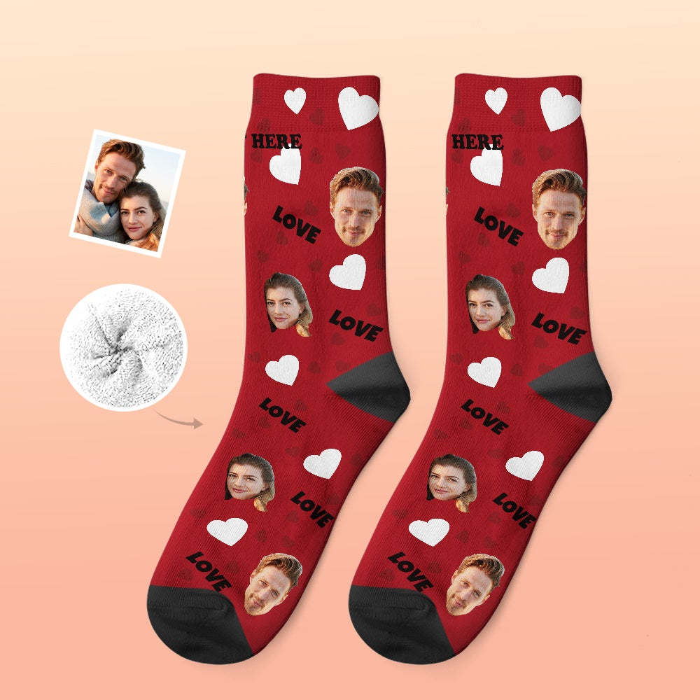 Custom Thick Socks Photo 3D Digital Printed Socks Autumn Winter Warm Socks For Love - My Photo Socks AU