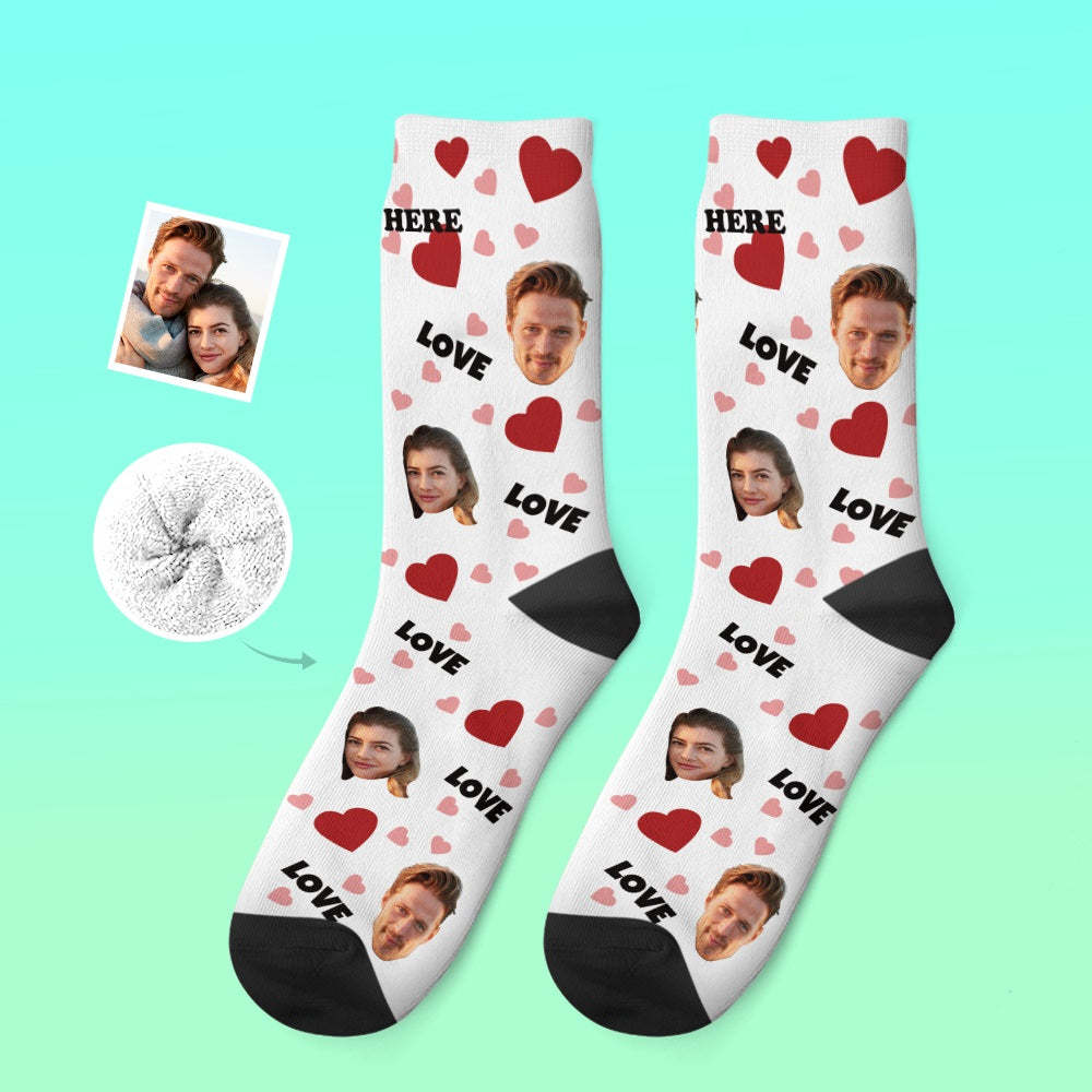 Custom Thick Socks Photo 3D Digital Printed Socks Autumn Winter Warm Socks For Love - My Photo Socks AU