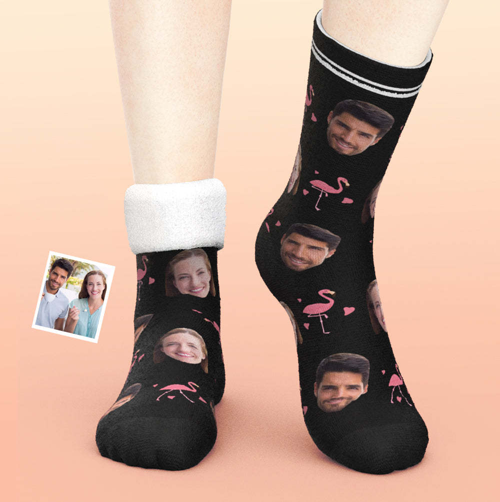 Custom Thick Socks Photo 3D Digital Printed Socks Autumn Winter Warm Socks Flamant - My Photo Socks AU
