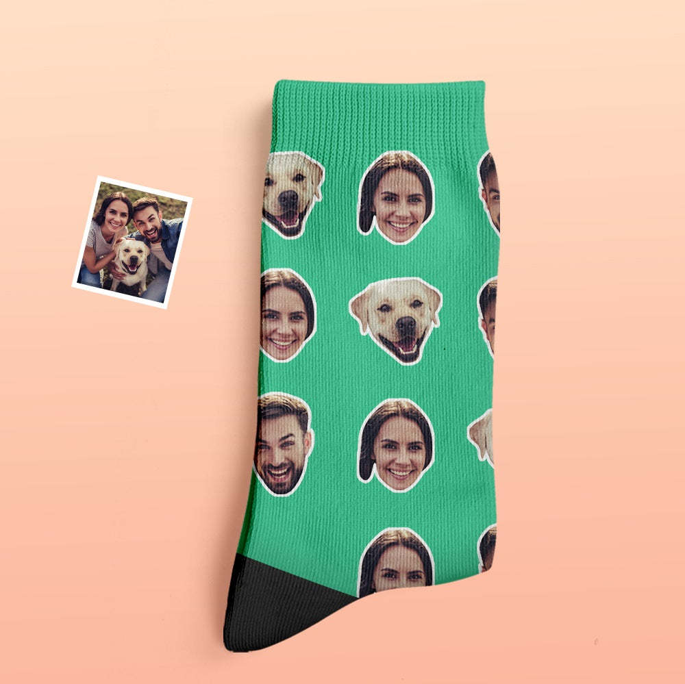 Custom Thick Socks Photo 3D Digital Printed Socks Autumn Winter Warm Socks Two Faces - My Photo Socks AU