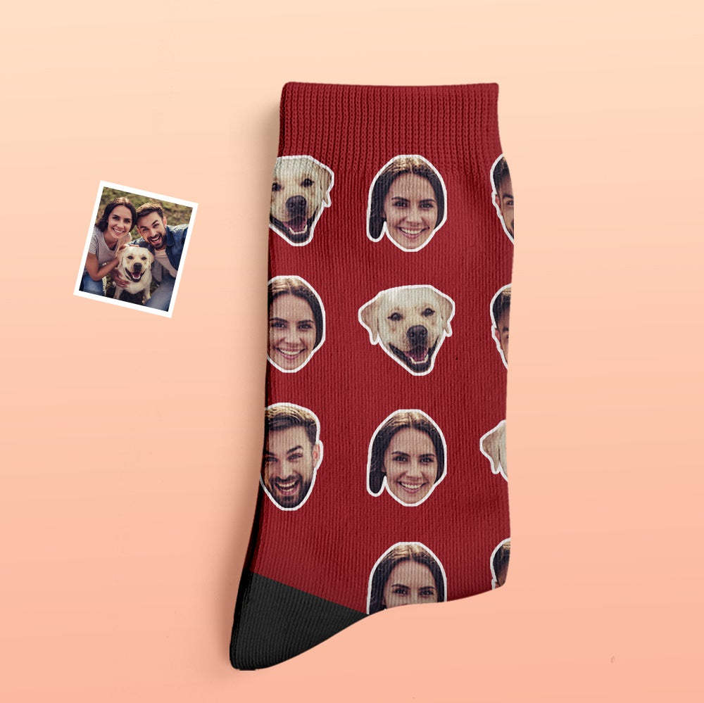 Custom Thick Socks Photo 3D Digital Printed Socks Autumn Winter Warm Socks Two Faces - My Photo Socks AU