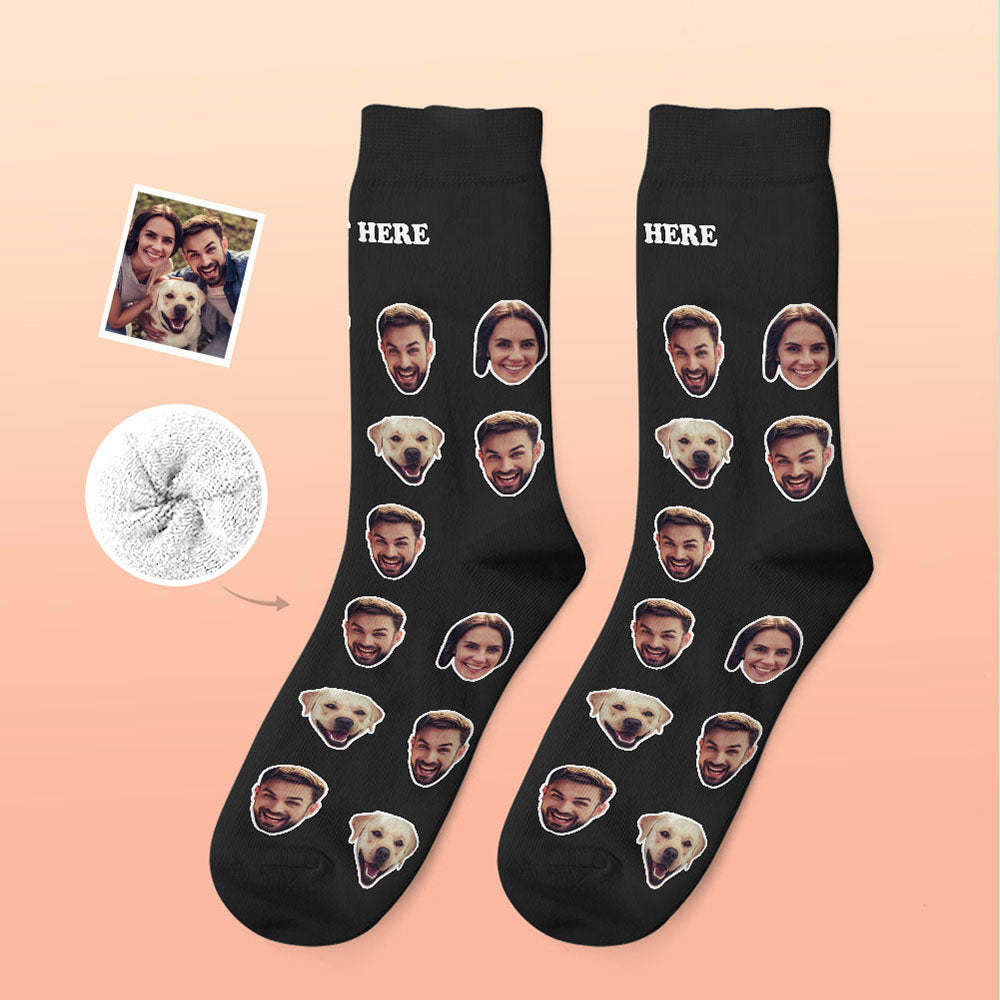 Custom Thick Socks Photo 3D Digital Printed Socks Autumn Winter Warm Socks Two Faces - My Photo Socks AU