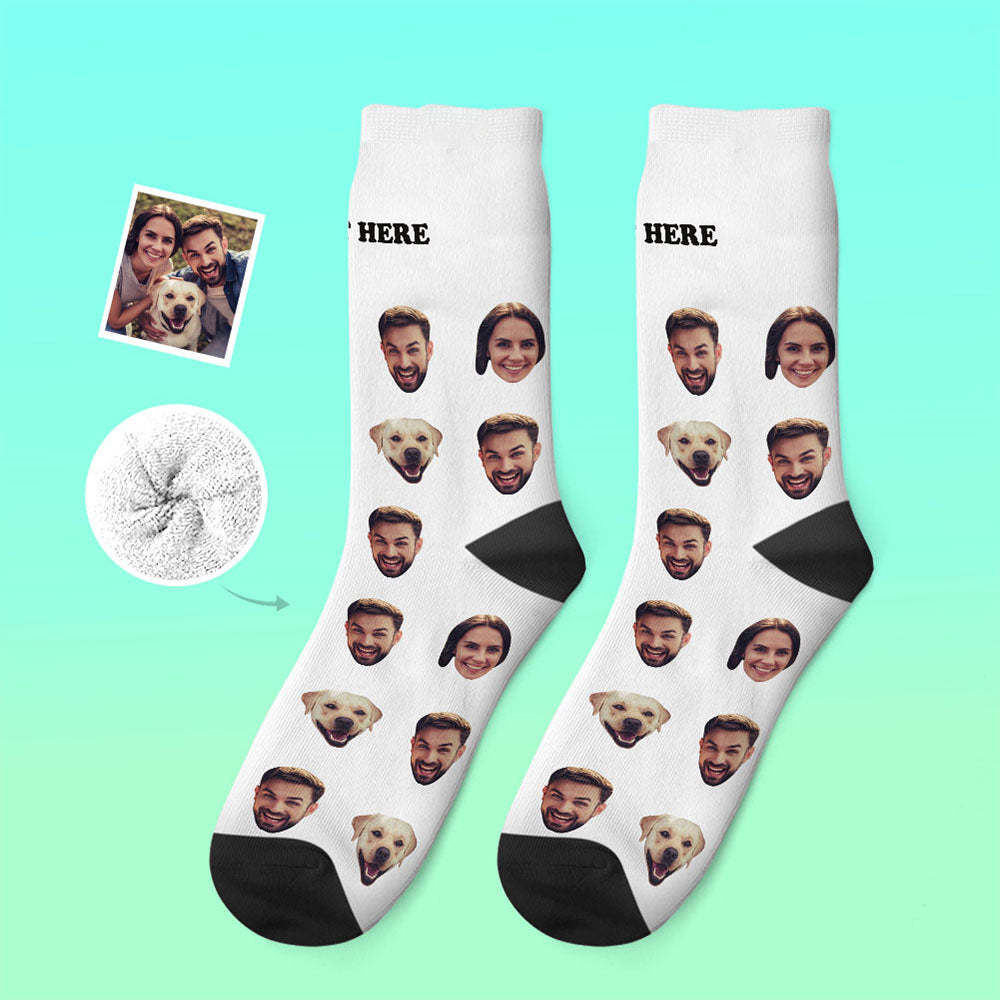 Custom Thick Socks Photo 3D Digital Printed Socks Autumn Winter Warm Socks Two Faces - My Photo Socks AU