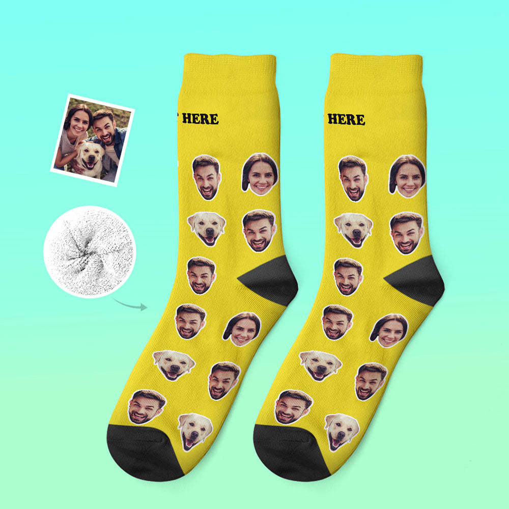 Custom Thick Socks Photo 3D Digital Printed Socks Autumn Winter Warm Socks Two Faces - My Photo Socks AU