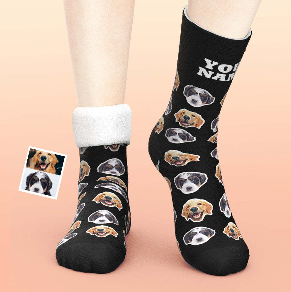 Custom Thick Socks Photo 3D Digital Printed Socks Autumn Winter Warm Socks Comic Style - My Photo Socks AU