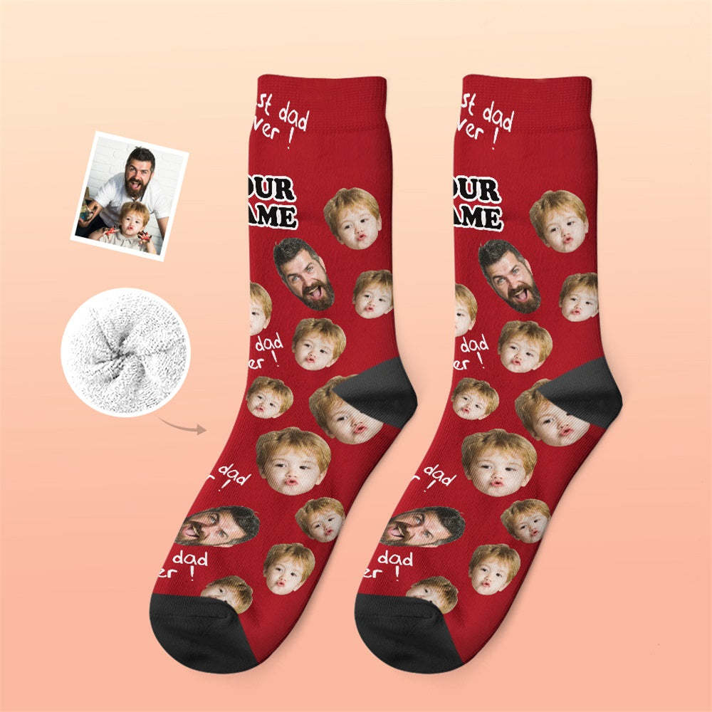 Custom Thick Socks Photo 3D Digital Printed Socks Autumn Winter Warm Socks To The Best Dad - My Photo Socks AU