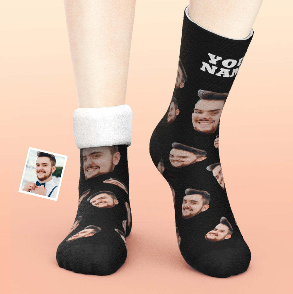 Custom Thick Socks Photo 3D Digital Printed Socks Autumn Winter Warm Socks Candy Series Colorful - My Photo Socks AU