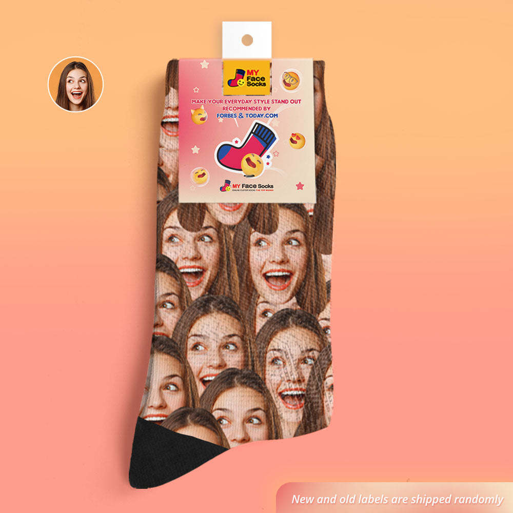 Custom Photo Socks Mash Face With Your Text