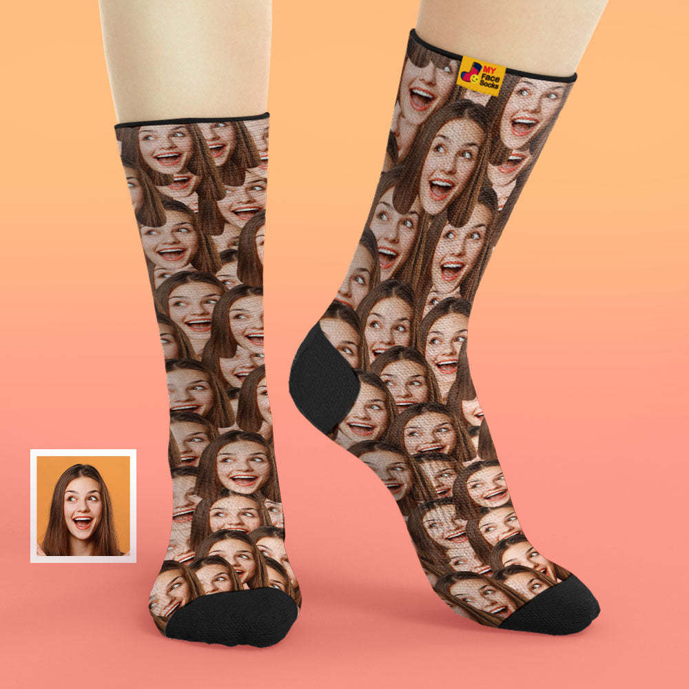 Custom Photo Socks Mash Face With Your Text