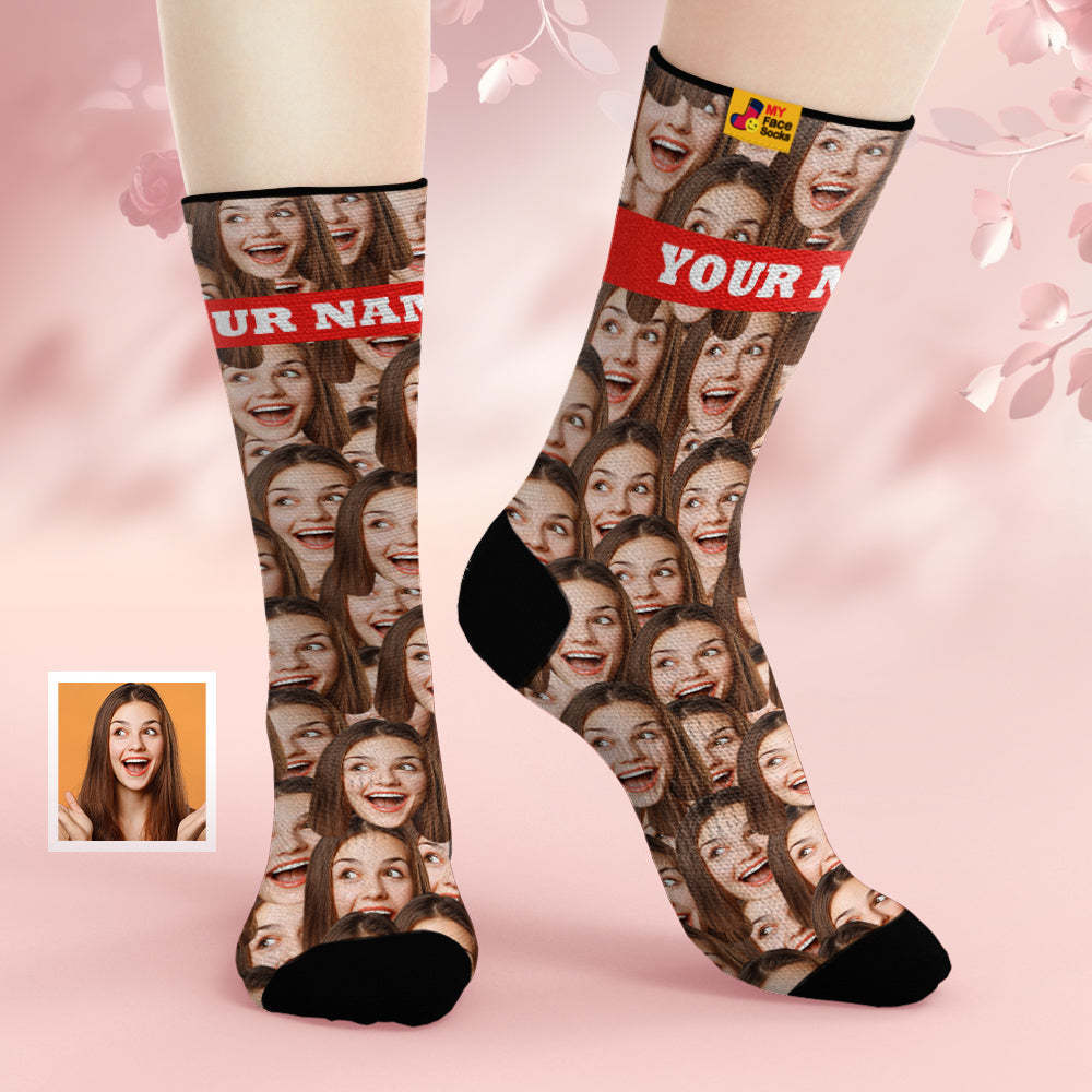 Custom Photo Socks Mash Face With Your Text