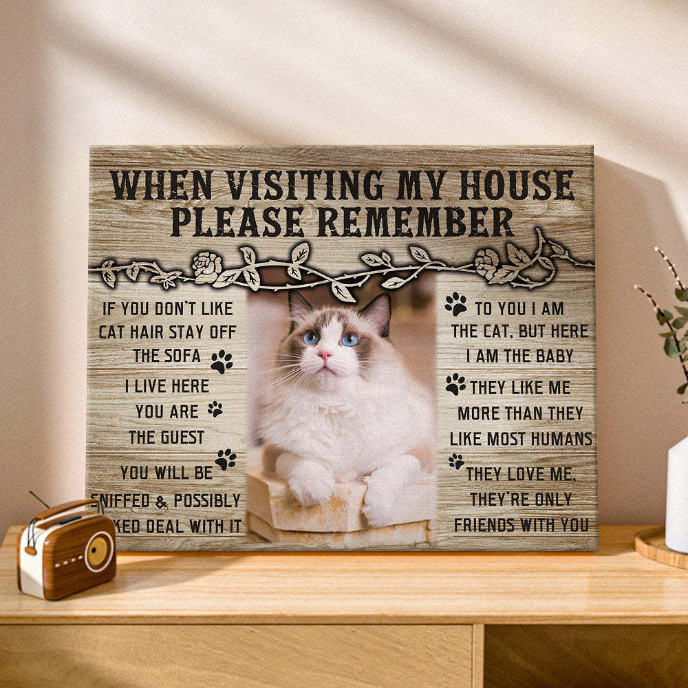 Custom Cat Home Decor Canvas Prints Pet Lover Gifts Funny Cat Wall Decor - My Photo Socks AU