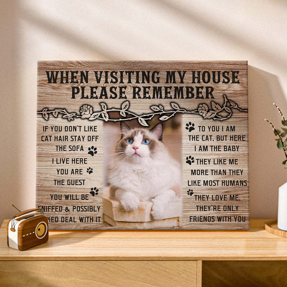 Custom Cat Home Decor Canvas Prints Pet Lover Gifts Funny Cat Wall Decor - My Photo Socks AU