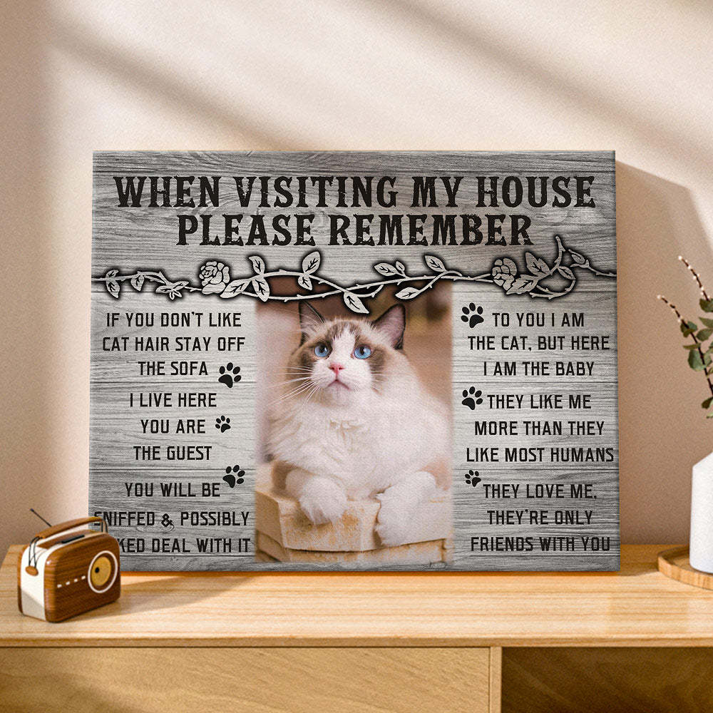 Custom Cat Home Decor Canvas Prints Pet Lover Gifts Funny Cat Wall Decor - My Photo Socks AU