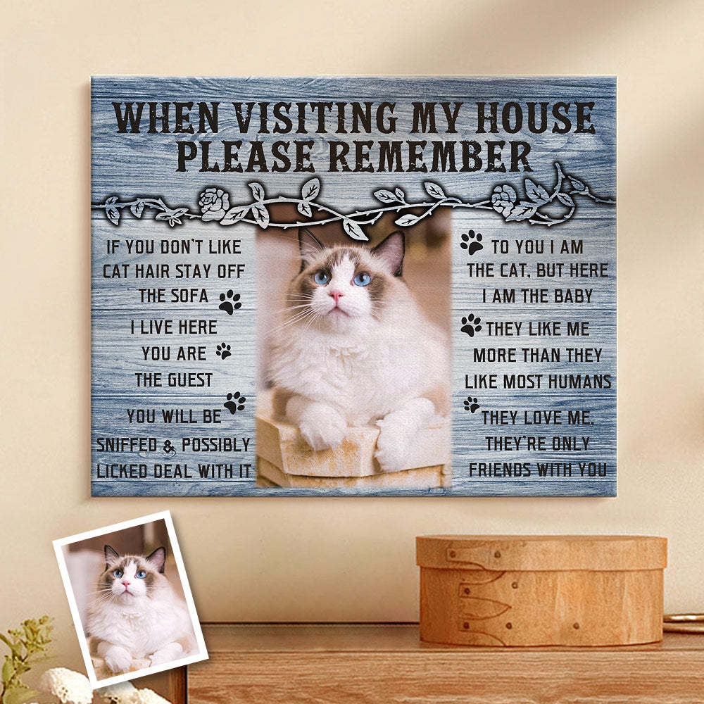 Custom Cat Home Decor Canvas Prints Pet Lover Gifts Funny Cat Wall Decor - My Photo Socks AU