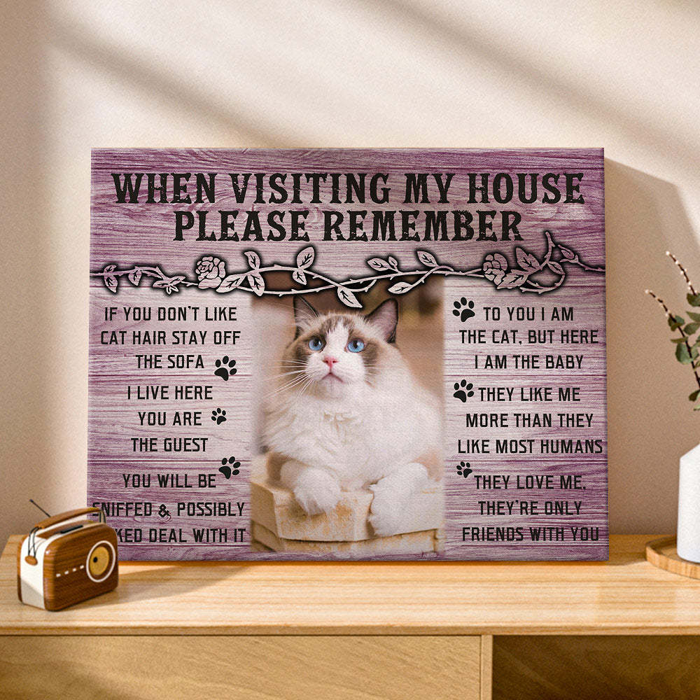 Custom Cat Home Decor Canvas Prints Pet Lover Gifts Funny Cat Wall Decor - My Photo Socks AU