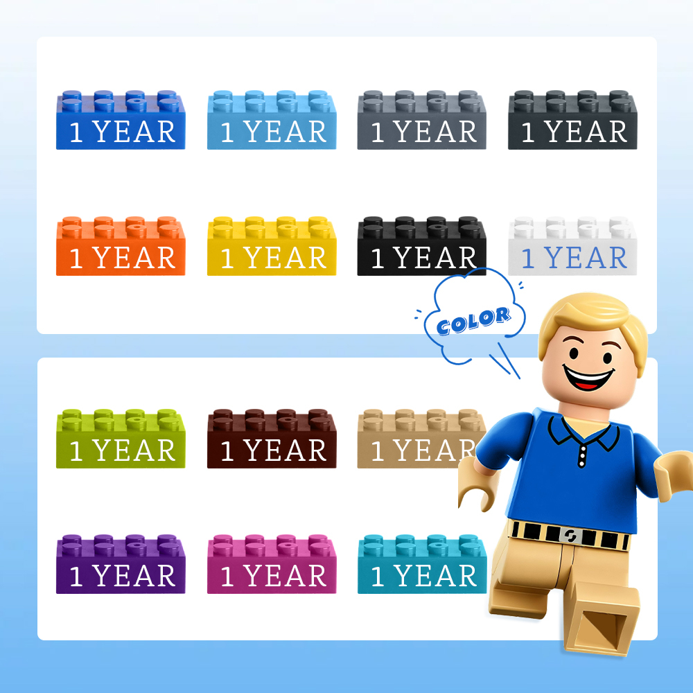Building Block Gifts Custom Text Induction Gift Company Age Building Blocks Multi-Color Different Size Building Block Gifts - MyPhotoSocksAu