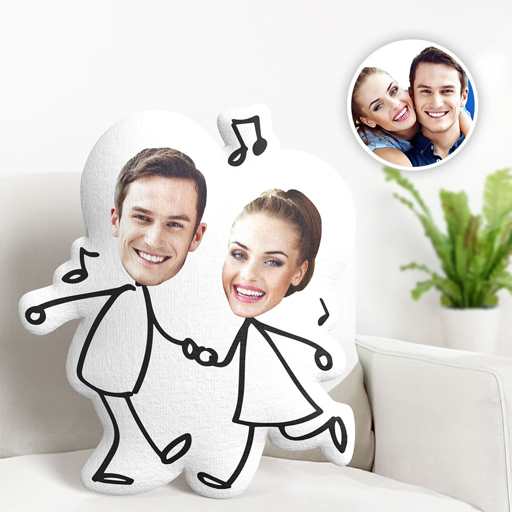 Custom Photo Pillow Custom Photo Funny Sketch Stick Couple Gift For Your Lover Husband  Wife - MyPhotoSocksAu