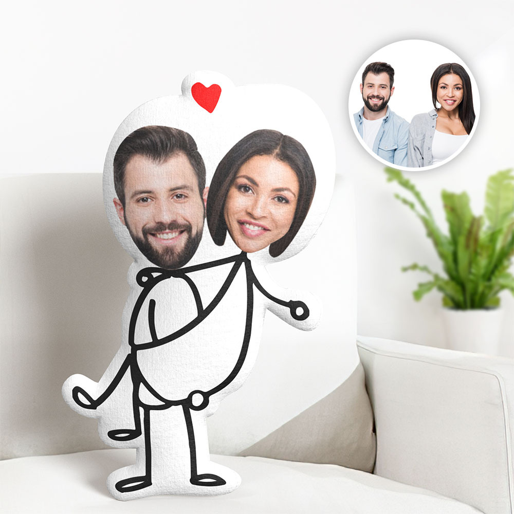 Custom Photo Pillow Custom Photo Funny Sketch Stick Couple Gift For Your Lover Husband  Wife - MyPhotoSocksAu