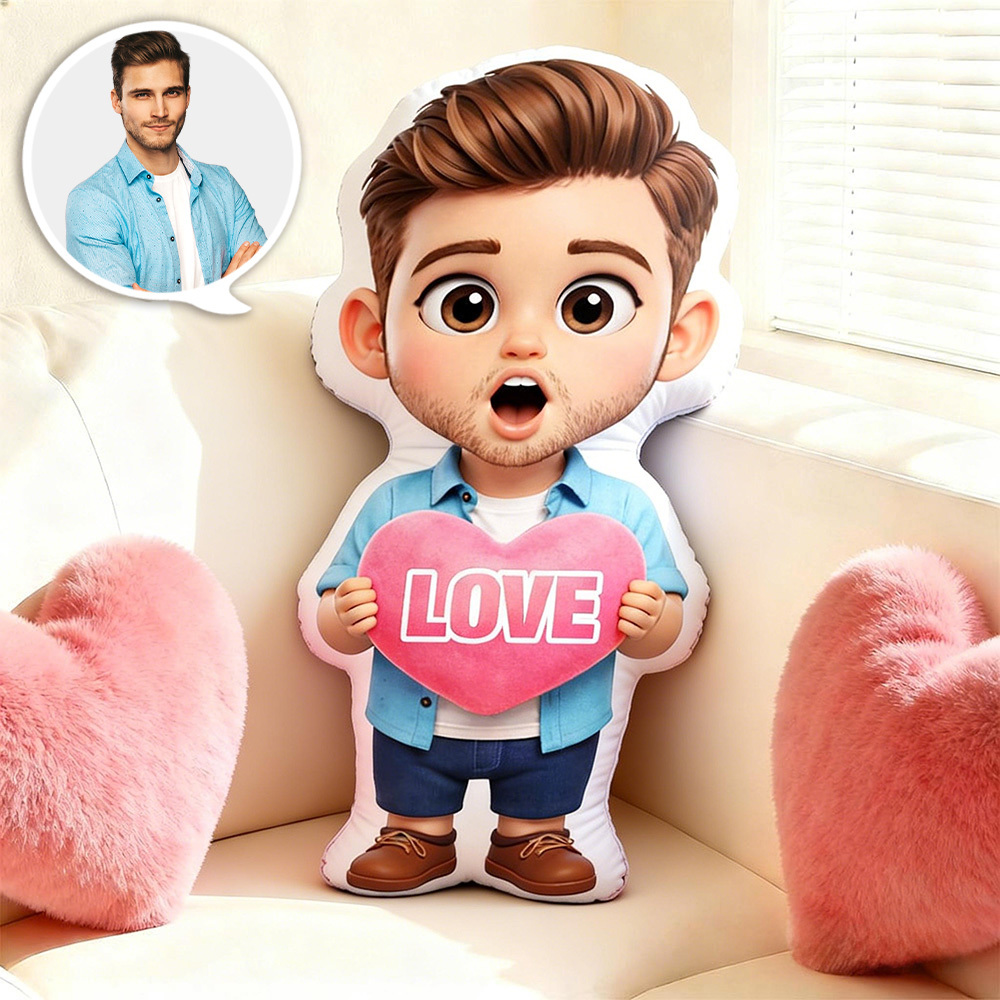 Valentine's Day Gifts Custom Face Pillow Personalized Photo Pillow Best Girlfriend Minime Pillow  Minime Doll Anime Style - MyPhotoSocksAu